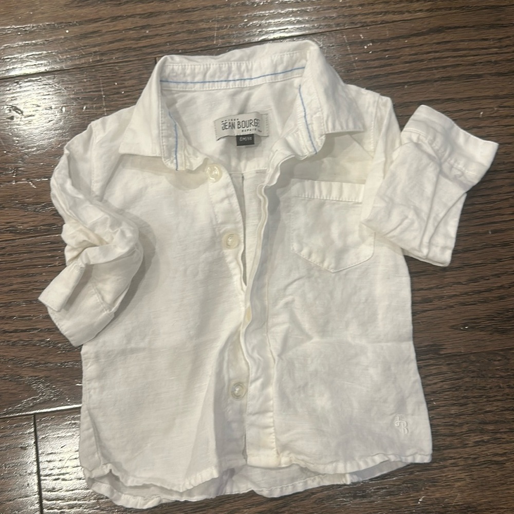 Jean Bourget white button down. Size 6 months.